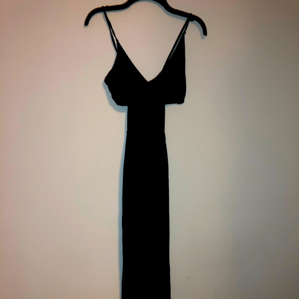 Black cut out maxi dress